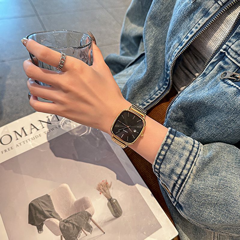 Herrenuhren Beliebte Paar Nicht Automatische Mechanische Quarz Damenuhr Quadratische Einzelkalender Leben Wasserdichte Herrenuhr_voghion.com