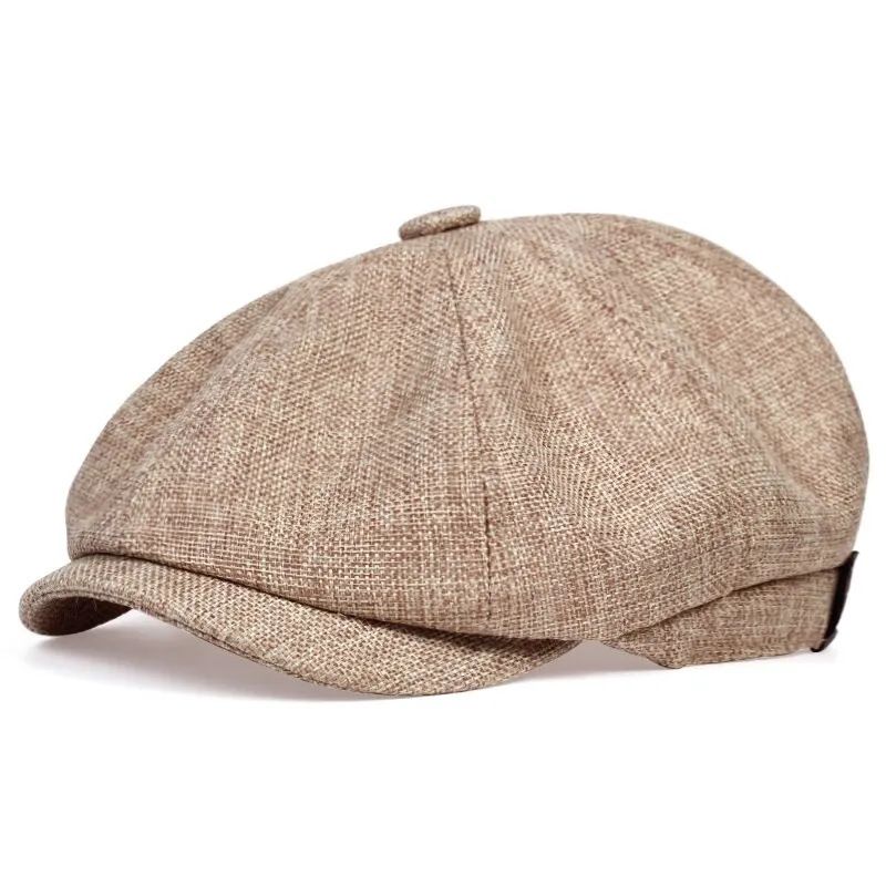 Nei Artikelen fir Männer Fréijoer/Summer Dënn Léngen Atmungsaktiv Kapp Retro Béret Moler's Every Vintage Zeitung Jong Achteckeg Hutt_voghion.com