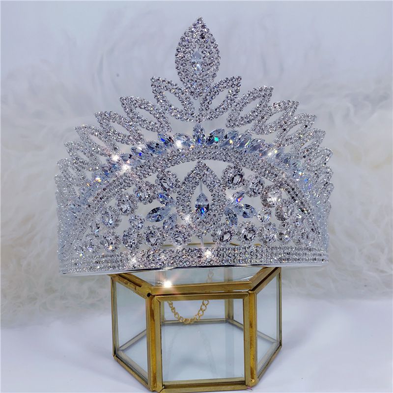 Fashionable Bare Diamond Zircon Exquisite Hair Accessories Luxury Crown Shining Headwear Bridal Wedding Jewelry Female_voghion.com