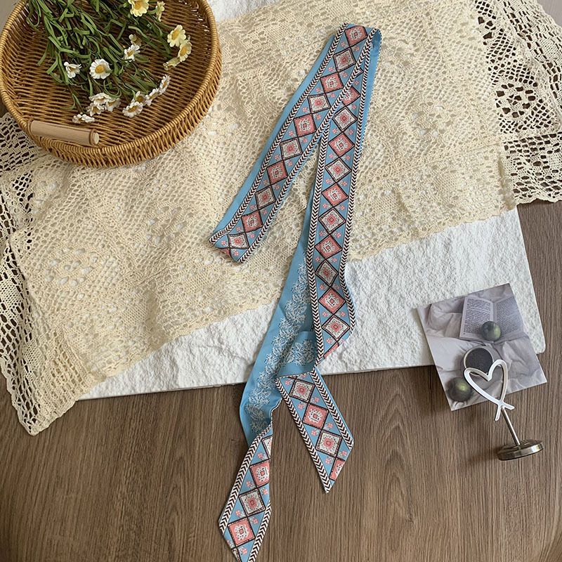 Fascia per capelli, fascia per capelli, cintura decorativa, sciarpa piccola versatile estiva di alta qualità a doppio strato a pois_voghion.com