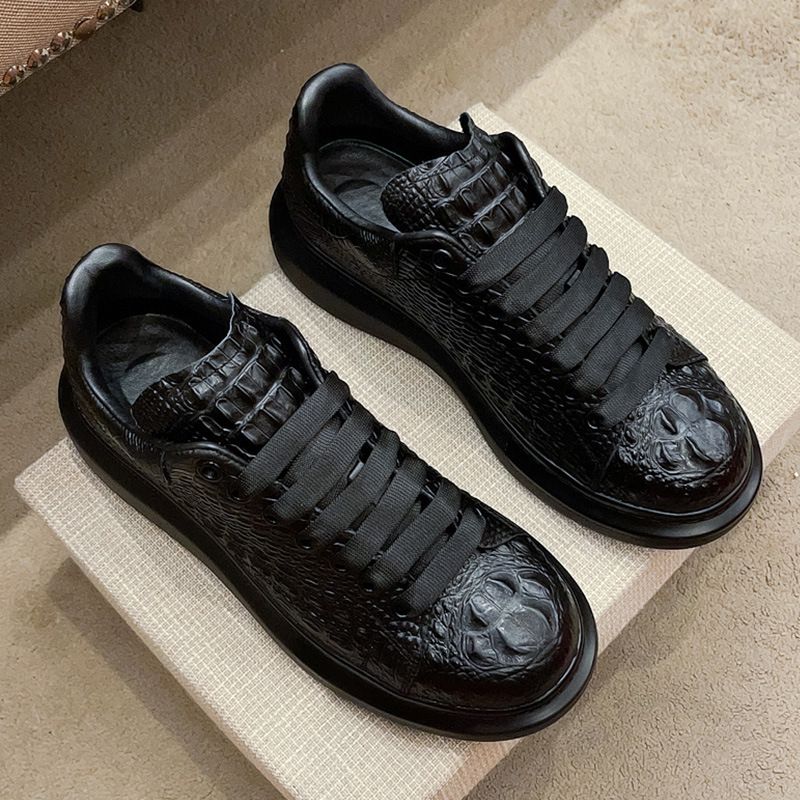 2023 Neue Sommer Krokodilmuster Schwarz Herren Atmungsaktiv Für Laufen Und Freizeit Sport Board Schuhe_voghion.com