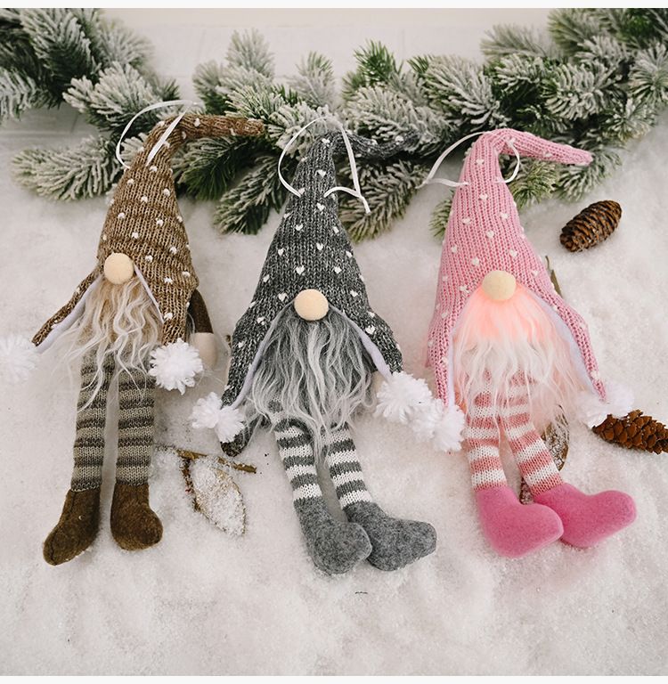 Haube Christmas decorations Forest old man with lamp hanging leg pendant creative new no face doll pendant_voghion.com