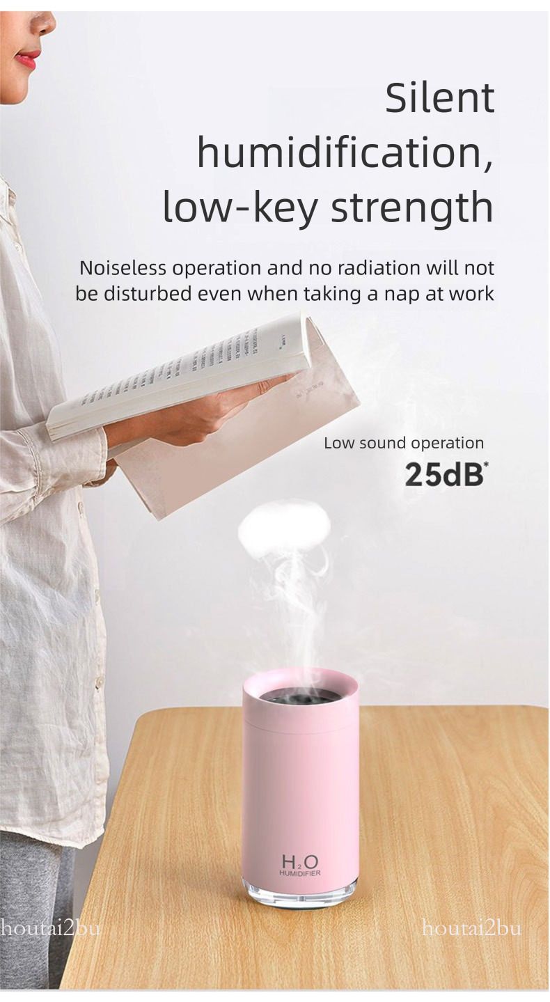 Mini umidificatore ad anello, spray idratante silenzioso creativo per la scrivania del dormitorio di casa, USB portatile_voghion.com