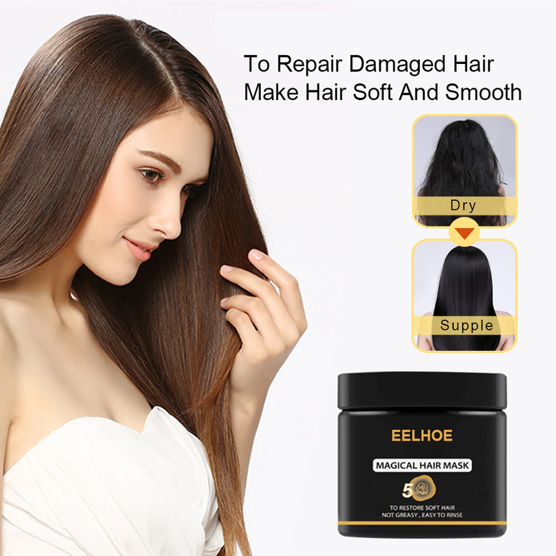 Mascarillas de queratina para el cabello dañado tratamiento mágico rizado suave y liso brillante hidratación profunda alisar acondicionador cuidado del cuero cabelludo_voghion.com