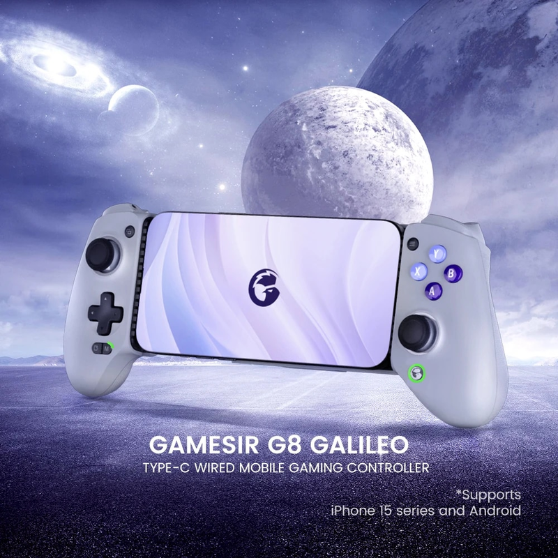GaSir G8 Galileo mobilusis valdiklis Type C Gapad su Hall Effect Stick, skirtas iPhone 15 Android PS Remote Play Cloud_voghion.com