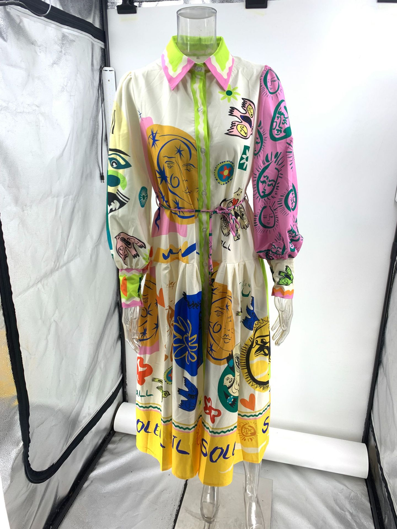 Abito cardigan a maniche lunghe con posizionamento alla moda da donna_voghion.com