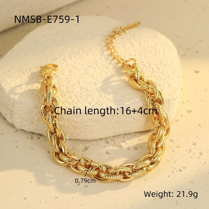 Punk Interlocking Stainless Steel Non Fading Thick Bracelet Fashionable Personality All Match Hand Jewelry_voghion.com