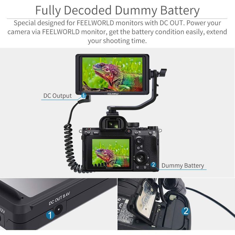 NP-FW50 Dummy Battery Pack Coupler Adapter with DC Male Connector Power Coiled Cable for Sony A6500 A6300 A6000 a7 a72 a7s a7r_voghion.com
