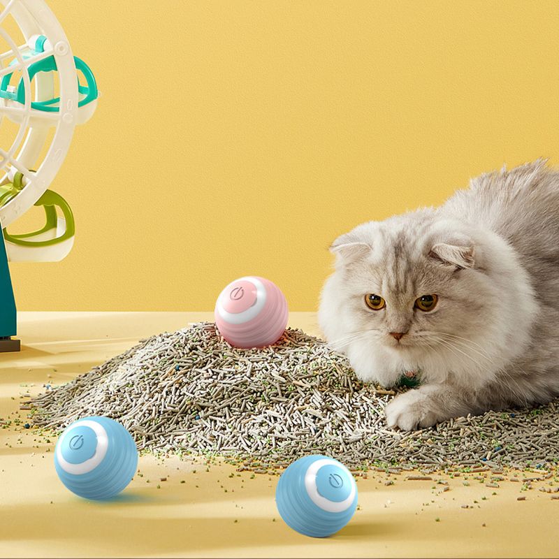 1 pelota interactiva para gatos, juguetes inteligentes para gatos, bola mágica rodante automática para interiores, juguete interactivo electrónico para gatos, accesorios de juego para gatos_voghion.com