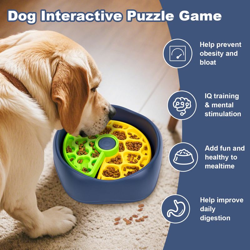 New Pet Feeder Bowl Dish Rotating Plate Puzzle Boredom Relief Slow Eating Training Dog Foraging Toy_voghion.com