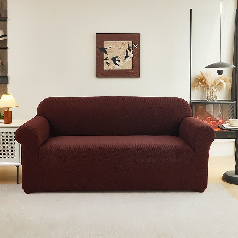 Copridivano elastico in jacquard, design a onde d'acqua antipiega, vestibilità universale per divani singoli/doppi/a 3/4 posti._voghion.com