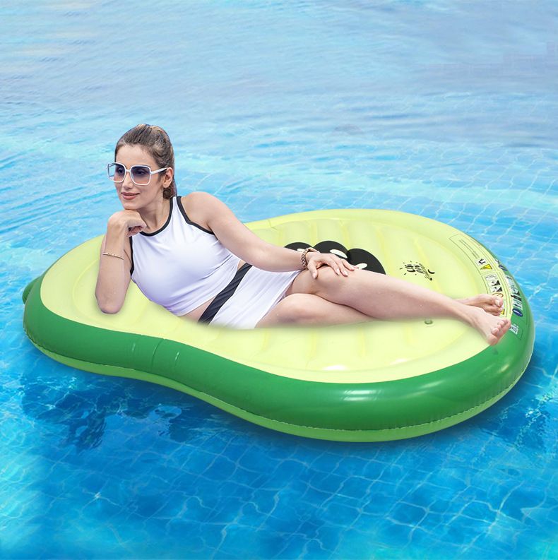 Inflatable Avocado Pool Float - Giant Lounge Chair For Adults (150cm Heavy-Duty PVC Comfortable Backrest Summer Party Essential)_voghion.com
