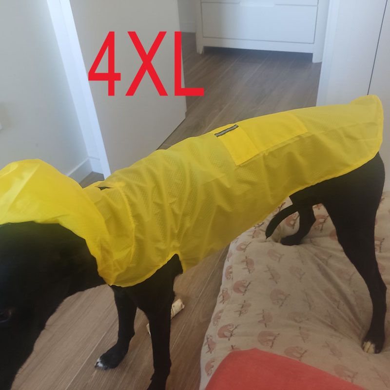Reflektierender großer Haustier-Regenmantel, kleiner Hunde-Regenponcho, wasserdicht, winddicht, mit Kapuze, anpassbares Etikett_voghion.com