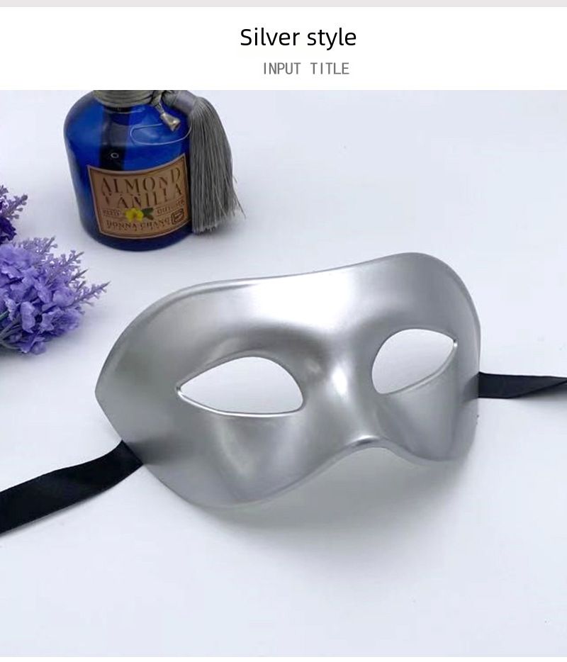 Halloween Maskerade schwaarz Mask Erwuessener Hallefgesiicht Party Männer Retro schéin Mask Festival Performance_voghion.com