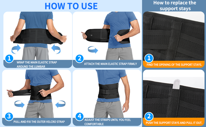 Destek Erkekler Bel Kemeri Sırt Ağrısı Bel Eğitmeni Düzeltici Kemer Spor Bel Koruyucu Ağırlık Kaldırma Spor Vücut_voghion.com