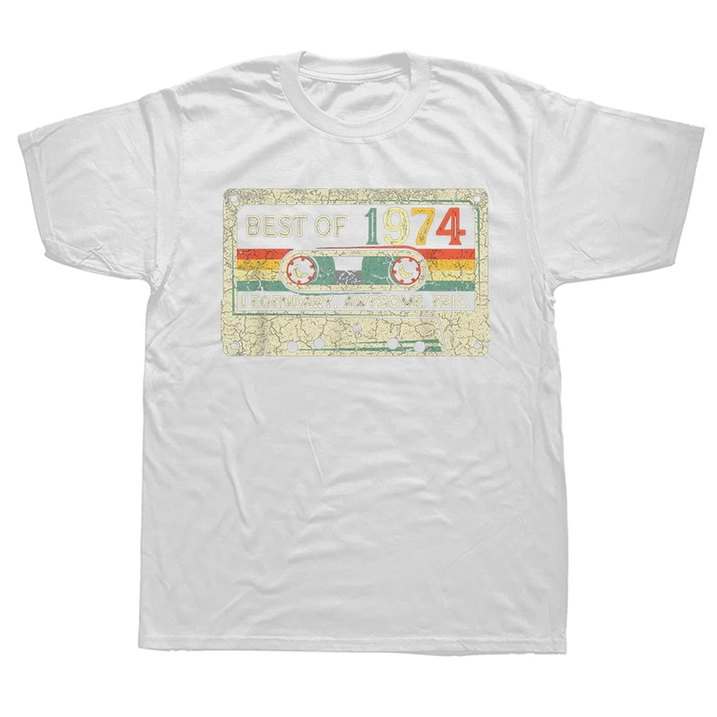 T-shirt vintage 1974 en édition limitée pour 50e anniversaire, en coton, à manches courtes_voghion.com