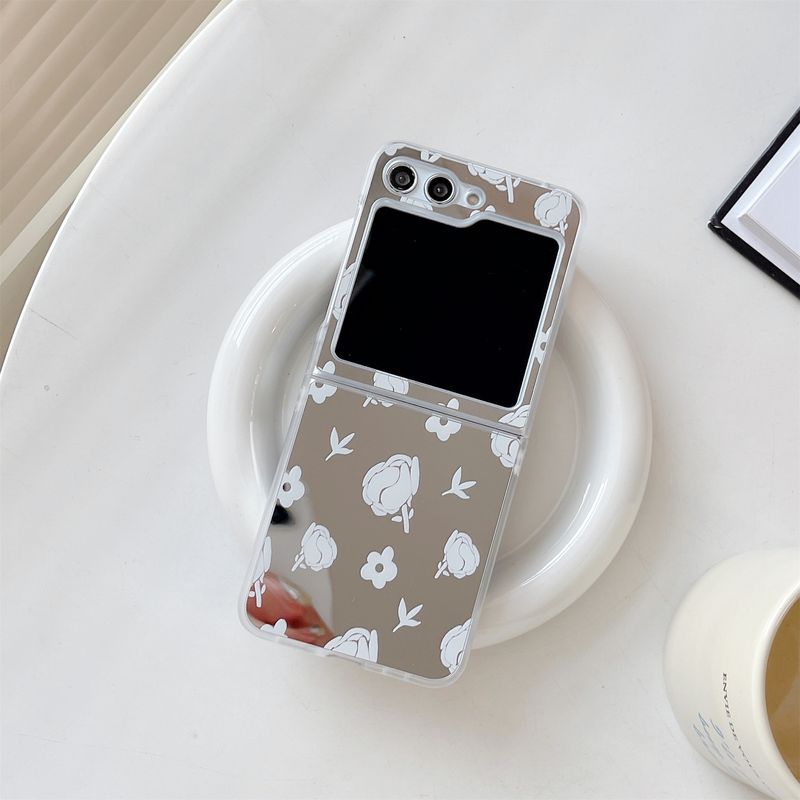 ins mirror Rose voor Samsung zflip5 opvouwbaar scherm telefoonhoesje GalaxyZFLIP3/4 beschermhoesje_voghion.com