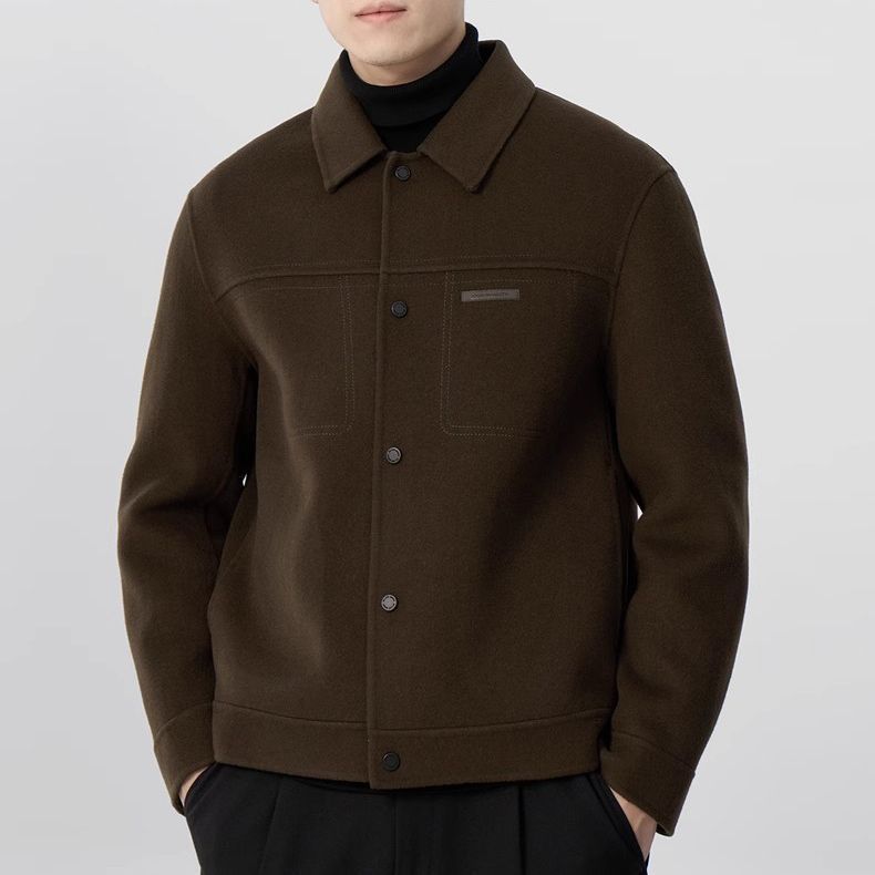 Herren-Freizeitjacke aus Wollmischung – Leicht, stylisch und vielseitig (Schwarz/Khaki/Braun, M-4XL)_voghion.com