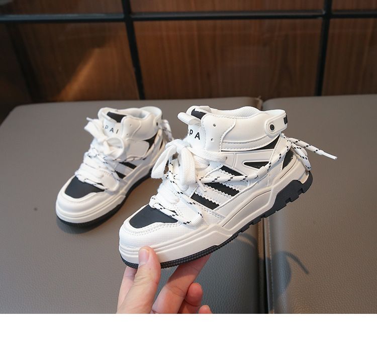 2024 children's sports girls' non slip soft sole high top casual boys' running basketball shoes, trendy_voghion.com