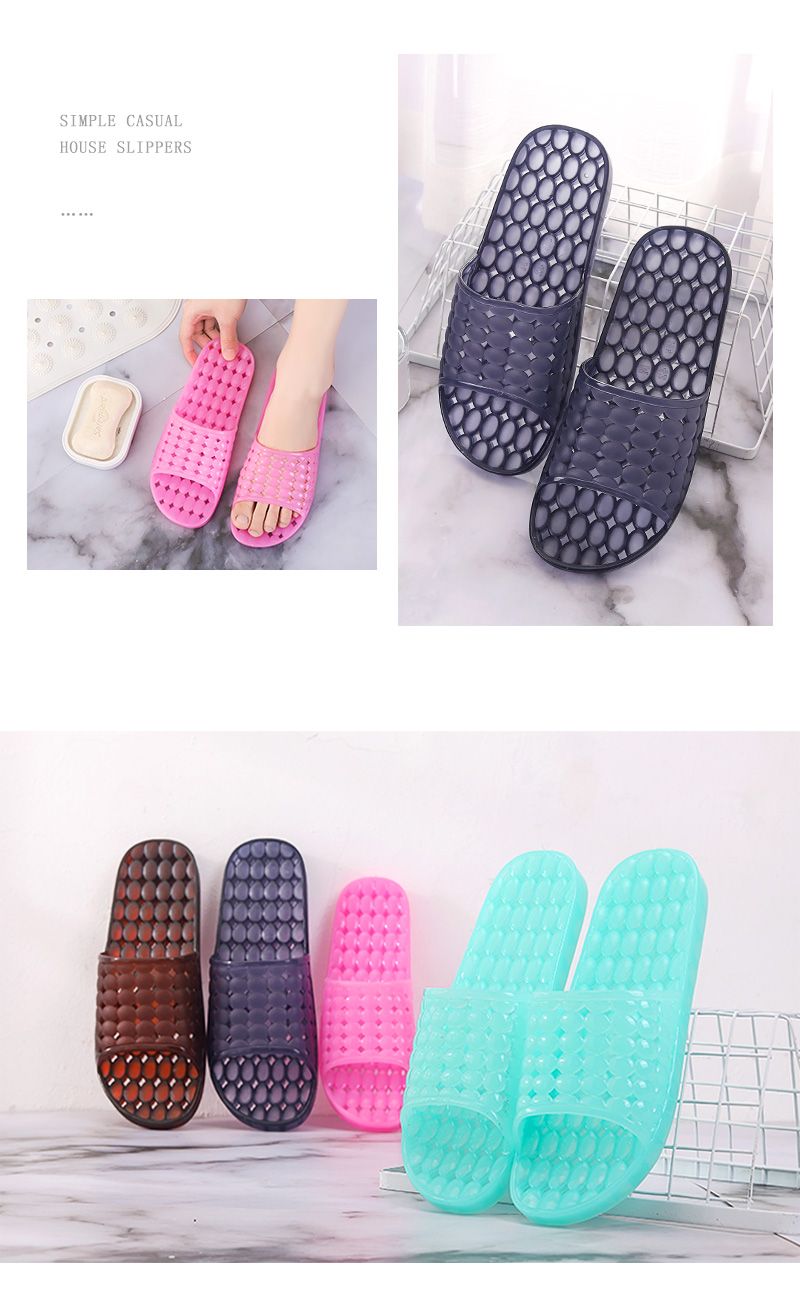 Kristallen pantoffels voor dames, plastic geurfilter, thuis, paar, badkamer, douche, uitsparing, schoenen, badschoenen, anti-slip_voghion.com