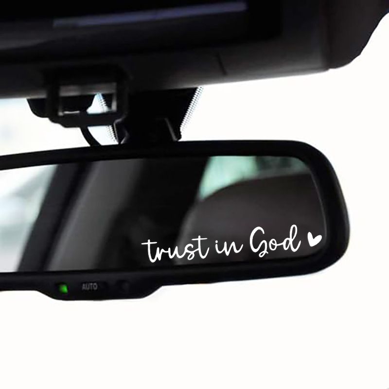 2-pakning Trust in God bilspeil sminkespeil liv dekorasjon klistremerker_voghion.com