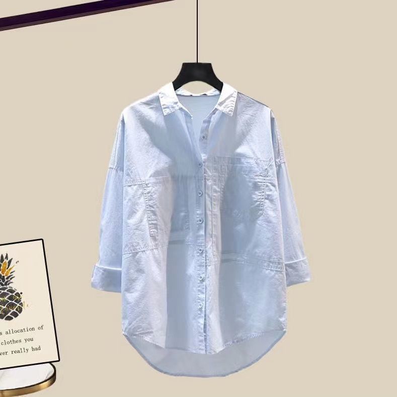 Ropa de mujer, tallas grandes, trajes de verano para mujer, novedad de 2024, camiseta con protección solar, chaleco, pantalones cortos vaqueros ajustados que combinan con todo, traje de tres piezas_voghion.com