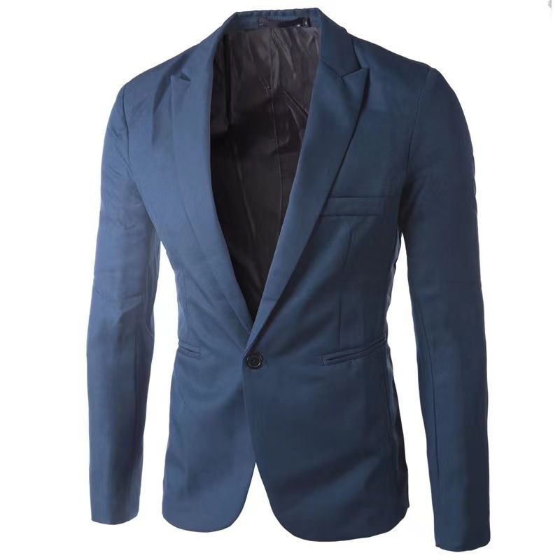 Abito piccolo casual alla moda europea, giacca da abito slim fit a un bottone versione coreana, da uomo_voghion.com