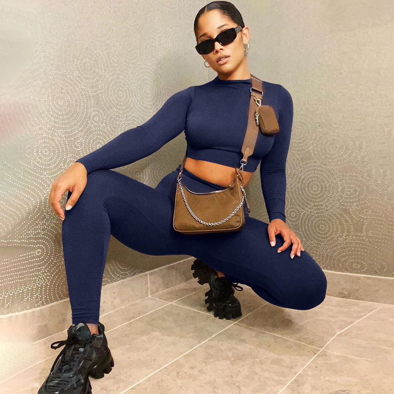 ensemble deux pièces à manches longues pour femmes, vêtements de sport à la mode, nouvelle collection printemps 2024, commerce extérieur en gros_voghion.com