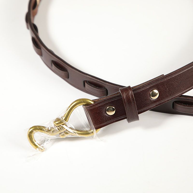 Women's Decorative Thin With Brass Hook Genuine Leather Handmade Belt_voghion.com