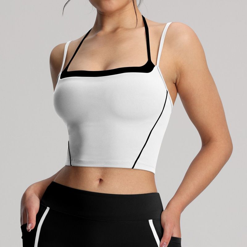 Ensemble deux pièces LazyZoom, dos nu, joli gilet, short de yoga trois-quarts, pour la course à pied, le sport et le fitness_voghion.com