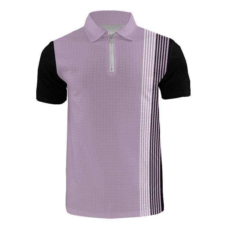 Abbigliamento da uomo, camicia con risvolto e zip a un quarto, top e pantaloncini, completo_voghion.com