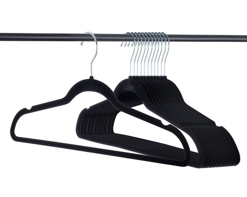 Magic Anti-Wrinkle Adult Plastic Flocked Multi-Functional Non-Slip Hangers_voghion.com