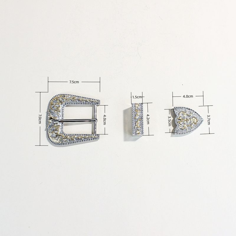 Juego de hebillas de metal estilo bohemio para cinturón: 3 piezas de cierres de aleación con cabeza de toro para cinturones unisex._voghion.com