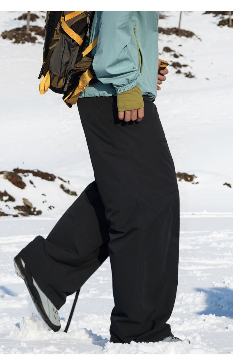 Herren-Utility-Cargohose – Winter-Techwear-Hose mit kontrastierenden Reißverschlusstaschen und Fleecefutter (M-3XL, Carbonschwarz/Silbergrau)_voghion.com