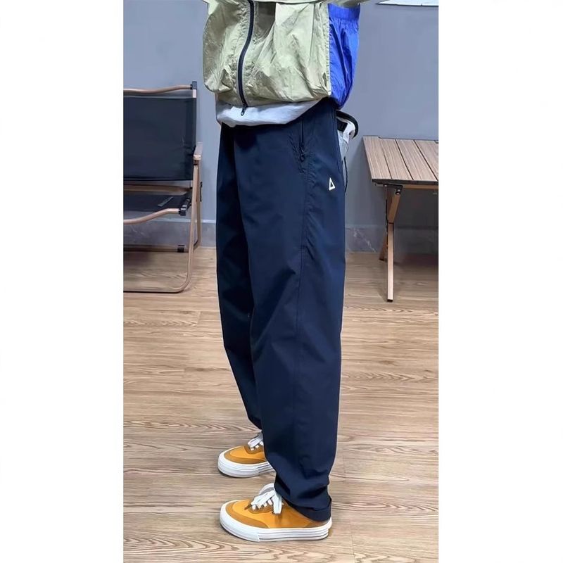 2025 New Functional Small Triangle White Label Loose Tapered Thin American Workwear Long Men's Casual Pants_voghion.com