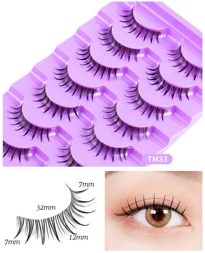 Krása Zdraví Nové transparentní stopky 7 párů umělých řas Simulace chemických vláken Denní řasy Spot_voghion.com