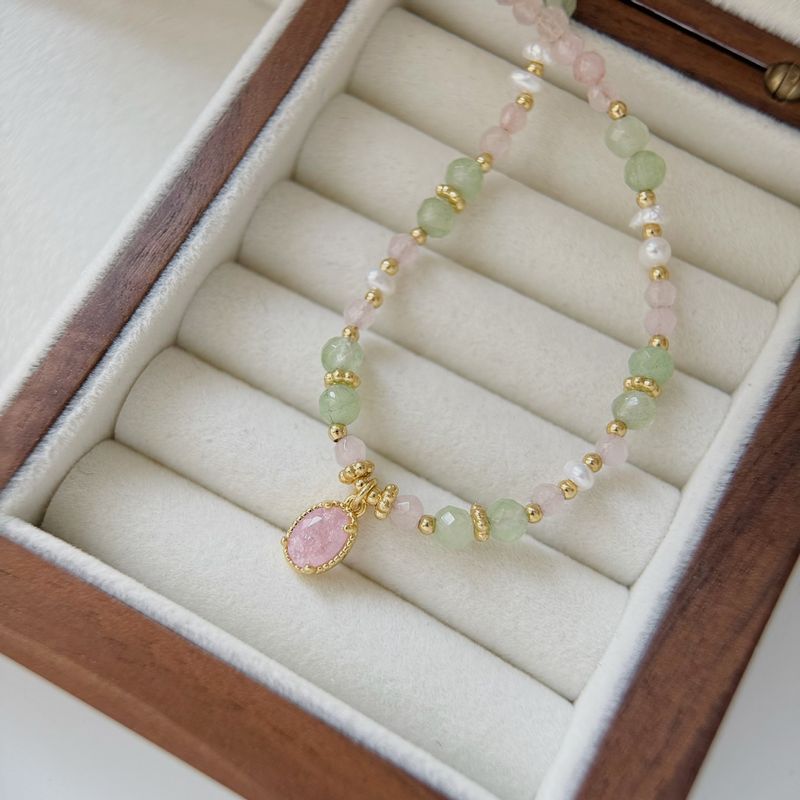 Collana con perle e clavicola, versatile, stile vacanza, pietra naturale colorata per la moda femminile, carina_voghion.com