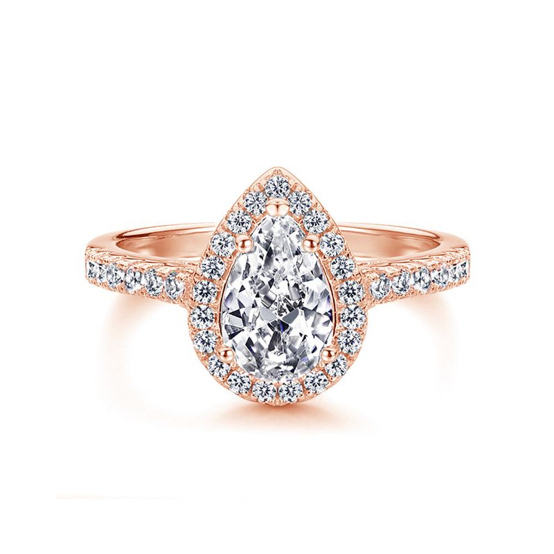 Misty Moon Classic Anello di fidanzamento da donna Micro set AAA Zircone placcato platino Anello con diamanti Gioielli_voghion.com