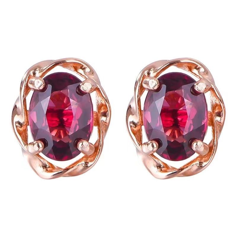 Einfache Frische Simulierte Rote Granat Aquamarin Topas Bunte Edelstein Mode Ohrringe Schmuck Für Frauen_voghion.com