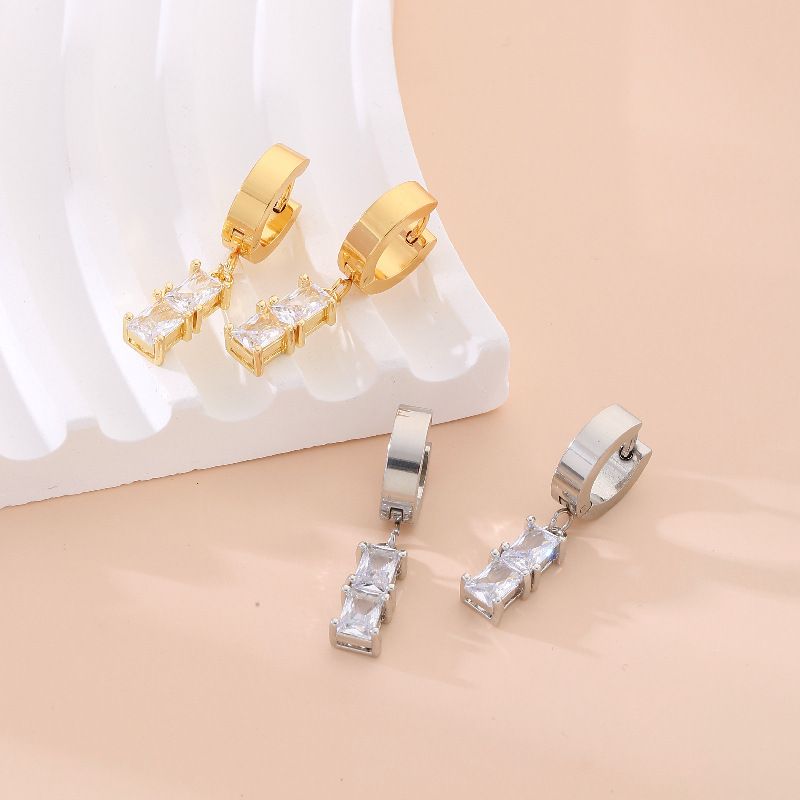 Ruose gioielli vendita calda orecchini pendenti in zircone hip hop gioielli alla moda cool street bambù fibbia orecchio in acciaio inossidabile_voghion.com