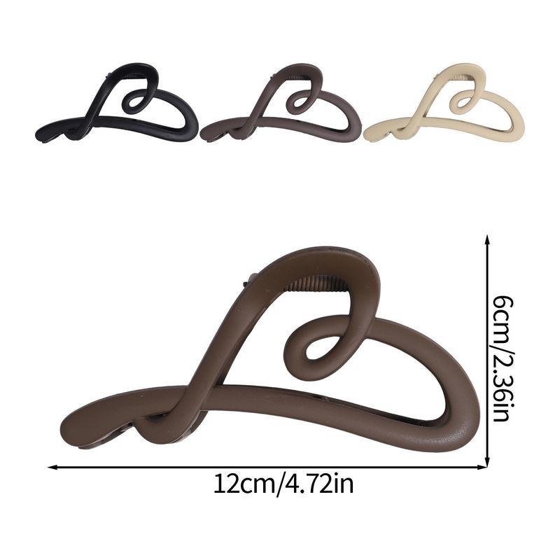 Pince à cheveux design en forme de cœur à longue queue - Finition mate de qualité supérieure - Grande pince à cheveux en forme de requin virale pour le coiffage de l'arrière de la tête_voghion.com