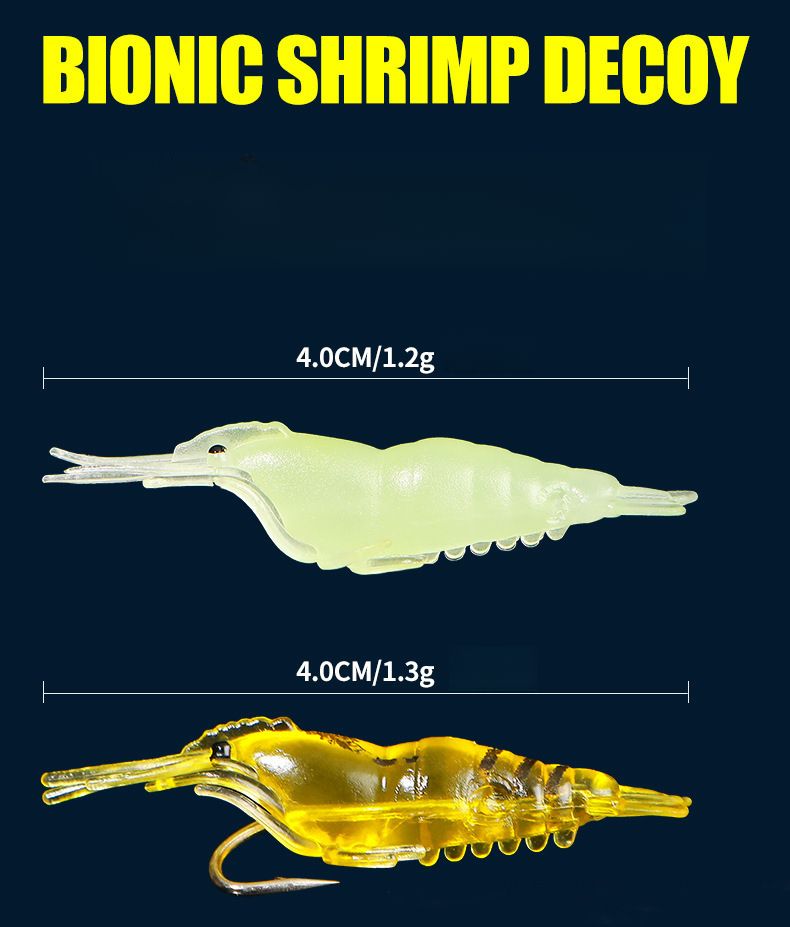 Lure 4cm Small Luminous With Hook Shrimp Bass Perch Universal For Sea And Freshwater Fishing Soft Bait Simulation_voghion.com