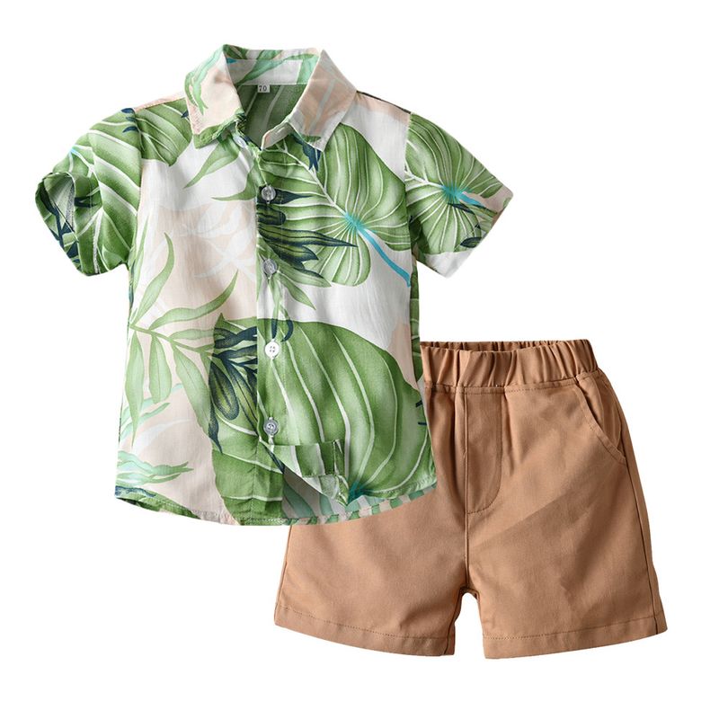 Vêtements pour enfants, vêtements pour enfants, garçons, shorts à manches courtes imprimés, vêtements pour enfants en deux pièces, ensemble pour bébé_voghion.com