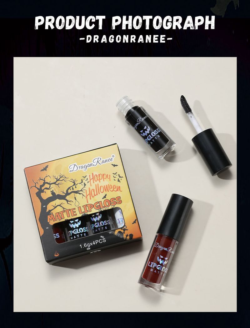 Lucidalabbra opaco e antiaderente in colori come il sangue, il bianco e il rosa, ideale per un trucco dark, perfetto per Halloween._voghion.com