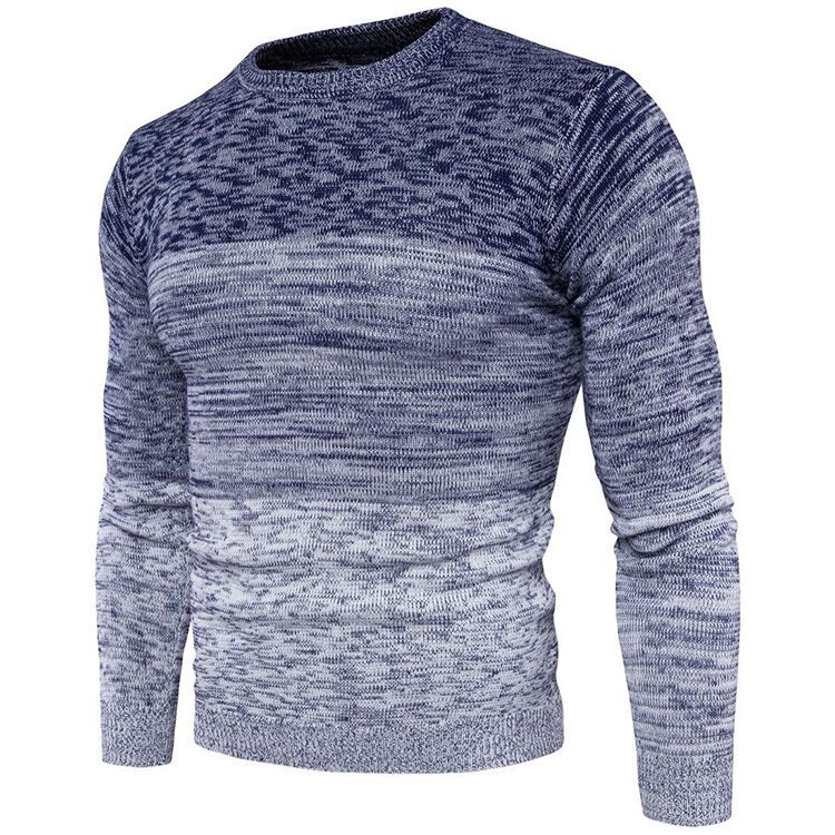 Pull d'automne à col rond, en maille de base, style coréen, manches longues, décontracté, pour homme et jeune._voghion.com