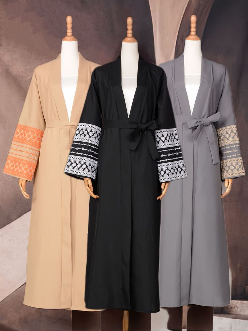 Sieviešu apģērbs Abaya Tuvo Austrumu musulmaņu modes elegants kardigans izšūta kleita sieviešu halāts_voghion.com