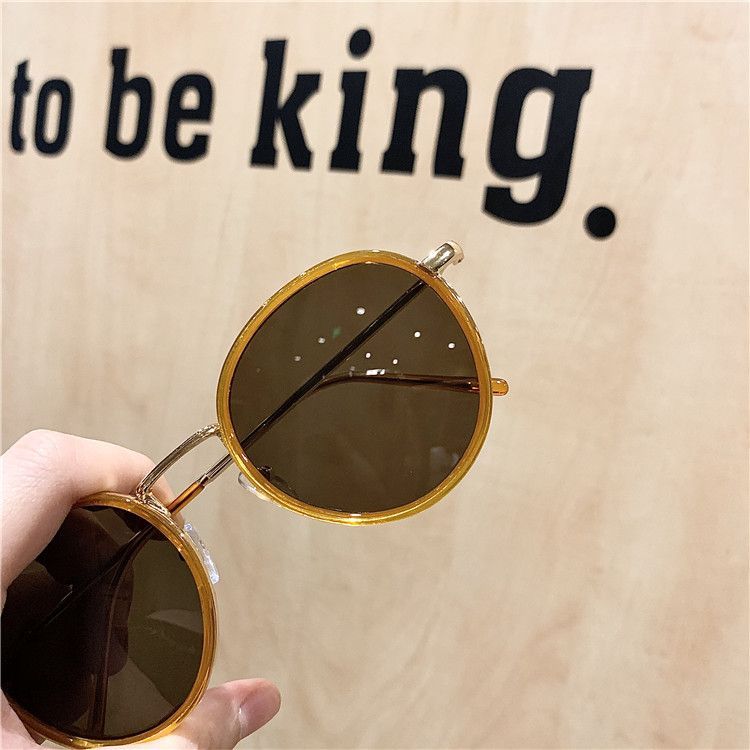 Ins Super Hot Glasses Retro Round Frame Small Face Women's Tide Orange Street Sunglasses_voghion.com
