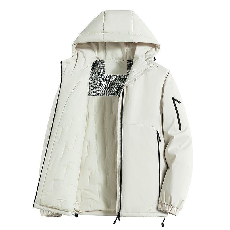 2024 New Winter For Men, Plus Size Loose Casual Cotton Jacket, Trendy Hooded Sports Puffer Jacket With Graphene_voghion.com
