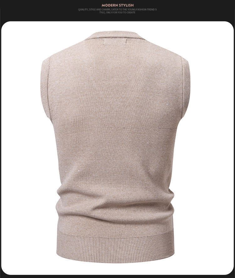 Herrenmode Strickpullover Weste V-Ausschnitt Loose Fit Trendy Zopfmuster Herbst Winter Freizeitkleidung_voghion.com