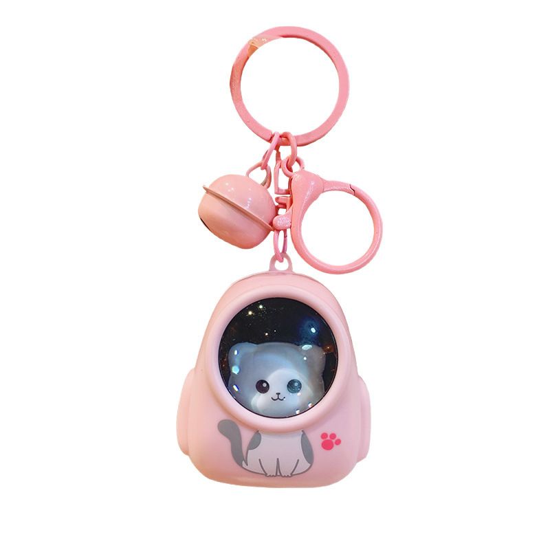 Porte-clés lumineux en forme de chat astronaute pour sac à dos, accessoire de décoration de sac, pendentif, cadeau pour camarades de classe_voghion.com